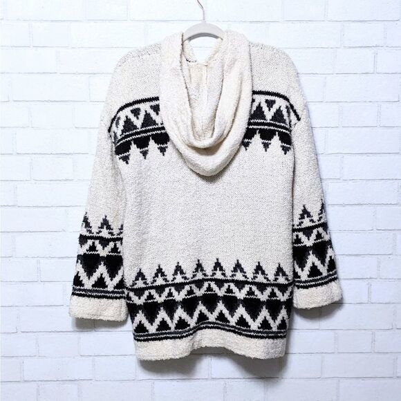 BDG Southwest Fuzzy Long Zip Hood Sweater S - Picture 7 of 10